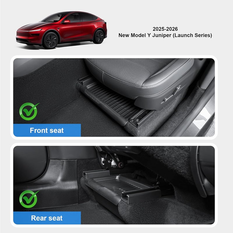 KUNIST 2PCS Under Seat Storage Box for 2026 Tesla Model Y Juniper,Hidden Organizer Tray Underseat Bins with Lid Cover for 2025-2026 Tesla New Model Y Juniper (Launch Series) Interior Accessories - Image 4